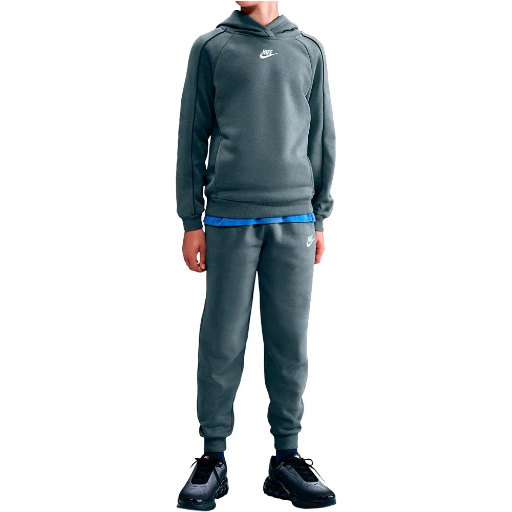Nike chándal niño SPORTSWEAR CLUB GRIS vista frontal