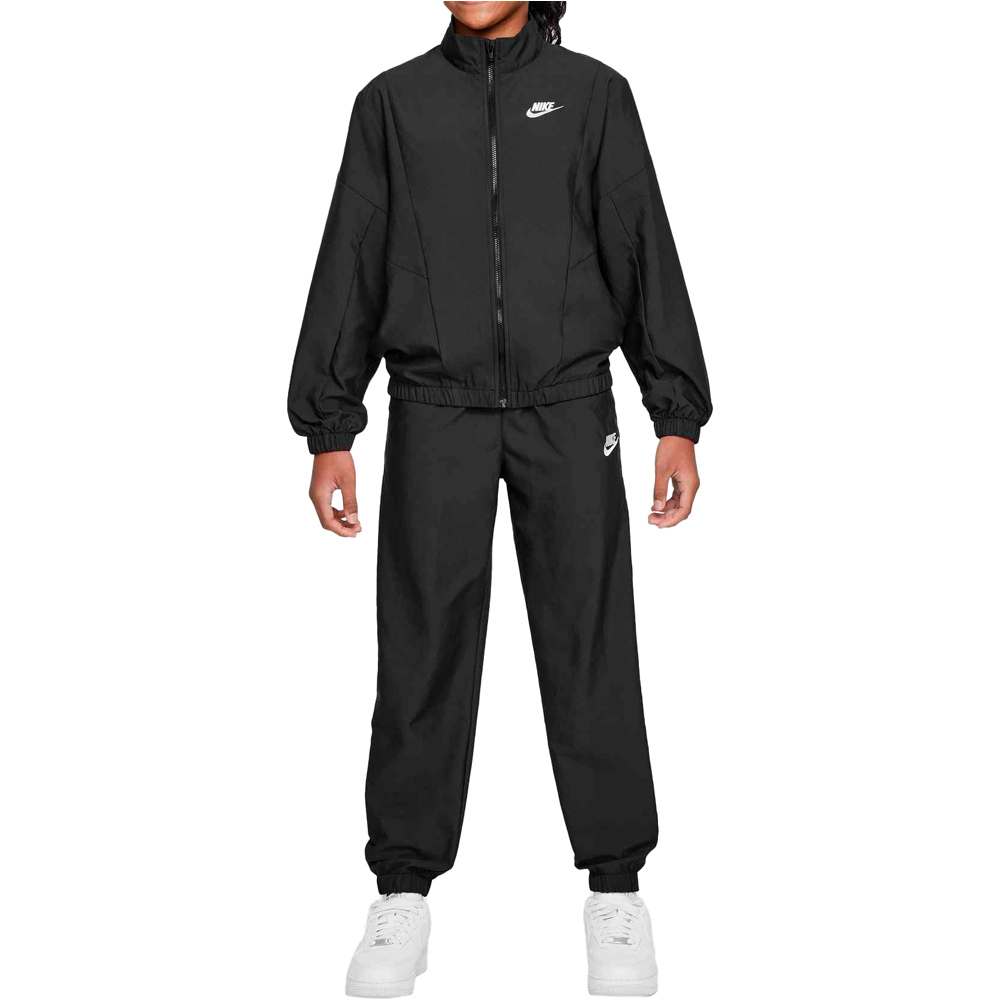 Nike chándal niño SPORTSWEAR NEGRO vista frontal