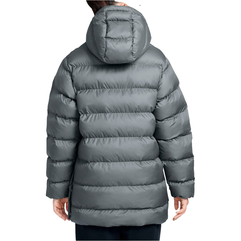 Nike chaqueta niña K NSW TF ADP PUFFER MID THIGH GRIS vista trasera