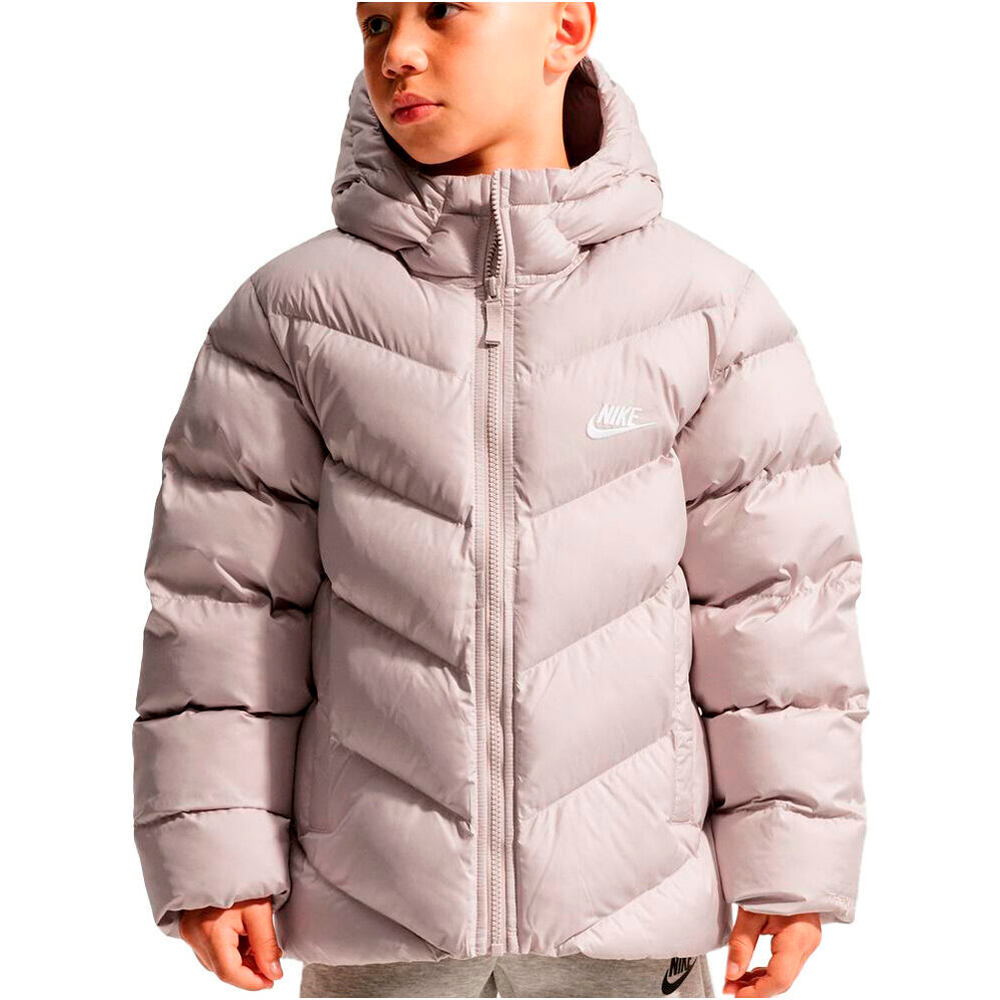 Nike chaqueta niña THERMA-FIT SPORTSWEAR MARRON vista frontal