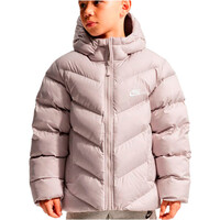 Nike chaqueta niña THERMA-FIT SPORTSWEAR MARRON vista frontal