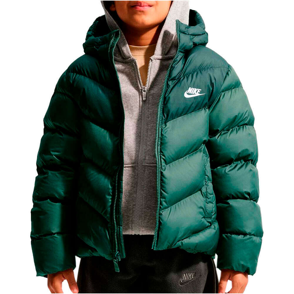 Nike chaqueta niño K NSW TF ADP PUFFER COLORBLOCK VERDE vista frontal