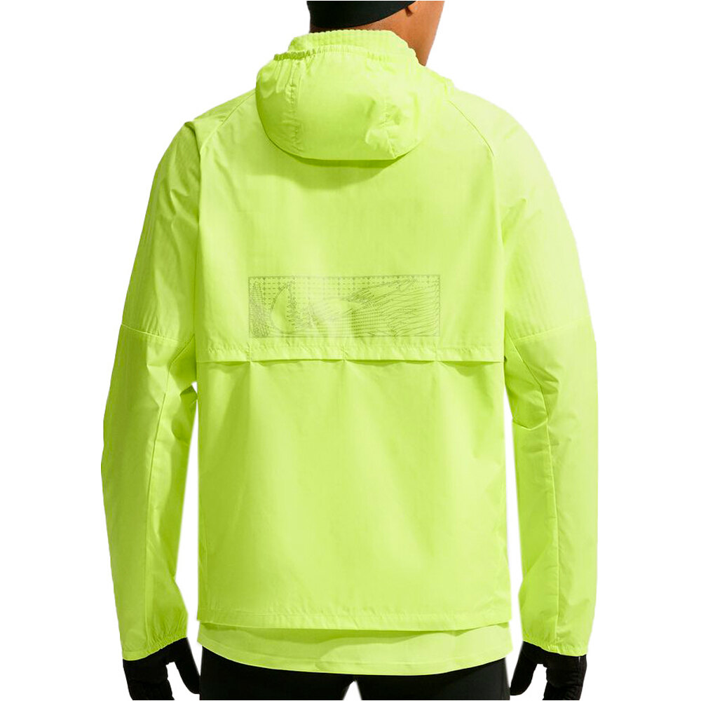 Nike CHAQUETA RUNNING HOMBRE M NK TF RPL MILER WNT JKT AMARILLO vista trasera