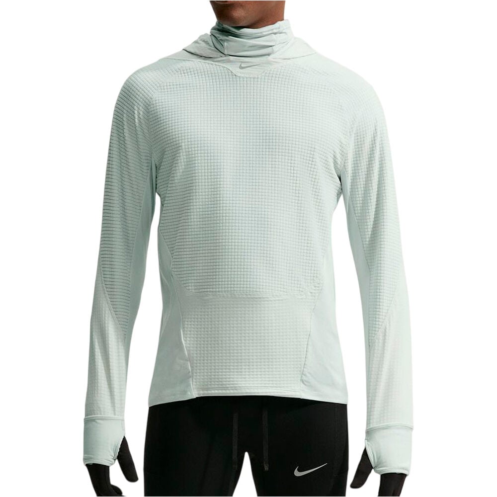 Nike CHAQUETA RUNNING HOMBRE M NK TF STRIDE WNT MIDLAYER GRIS vista frontal