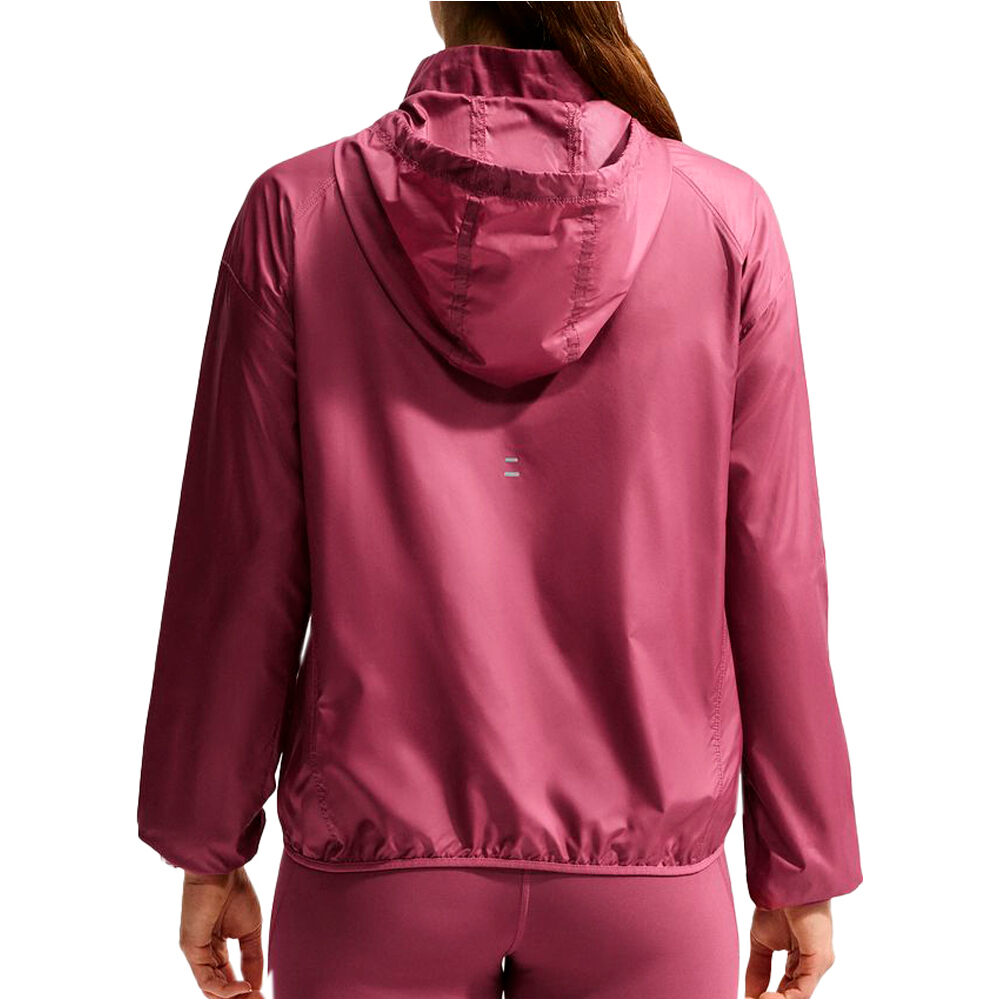 Nike CHAQUETA RUNNING MUJER TEMPO ROJO vista trasera