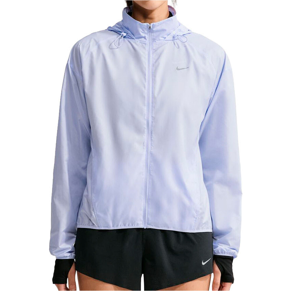 Nike CHAQUETA RUNNING MUJER W NK TEMPO REPEL JKT MORADO vista frontal