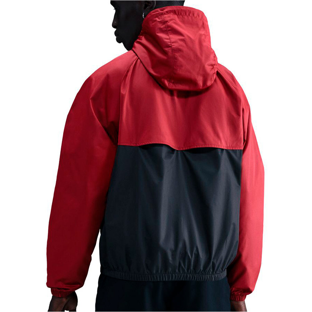 Nike chaquetas hombre WINDRUNNER ROJO vista trasera