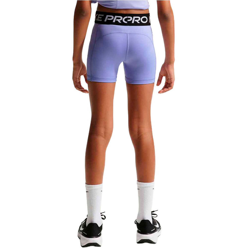 Nike malla corta niña DRI-FIT PRO MORADO vista trasera