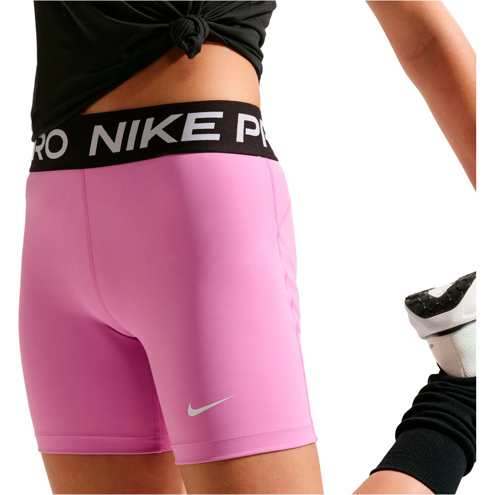 Nike malla corta niña DRI-FIT PRO ROSA vista detalle