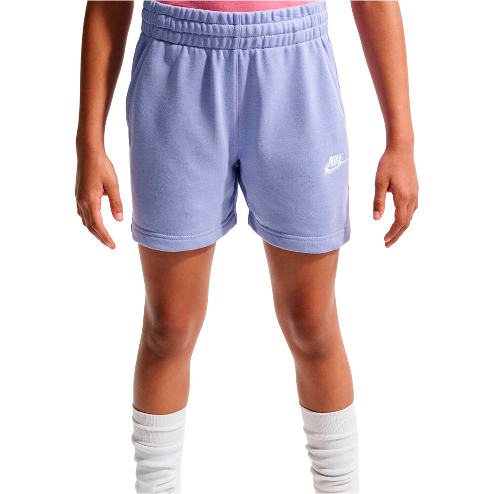 Nike malla corta niña SPORTSWEAR CLUB MORADO vista detalle