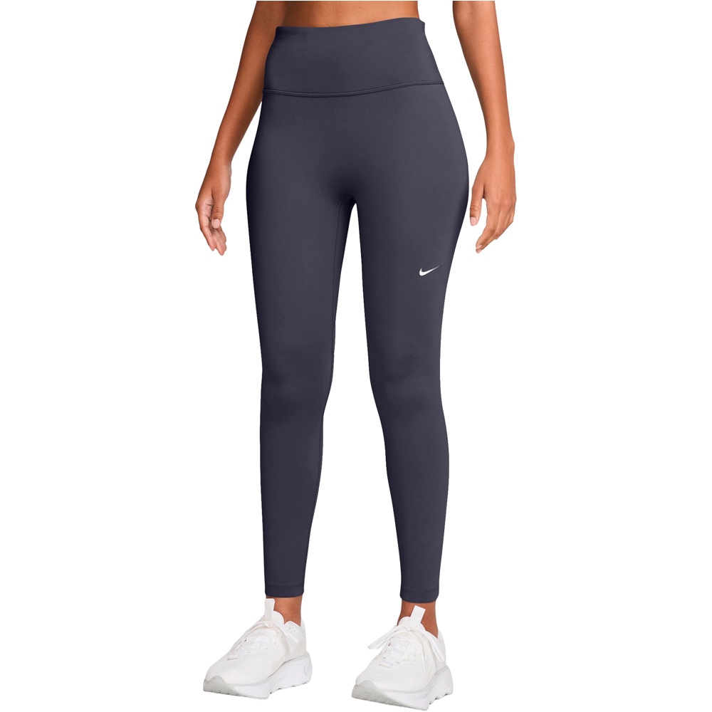Nike malla larga running mujer W NK DF TEMPO HR 7/8 TGHT GRIS vista frontal