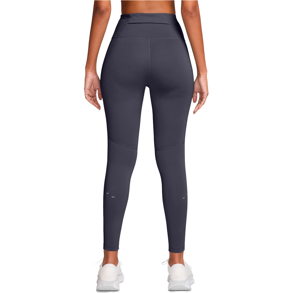 Nike malla larga running mujer W NK DF TEMPO HR 7/8 TGHT GRIS vista trasera