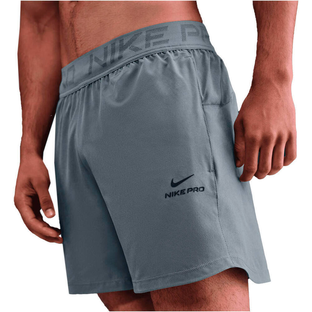 Nike pantalón corto fitness hombre DRI-FIT PRO GRIS vista frontal