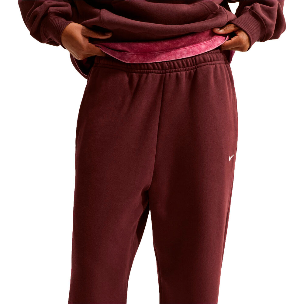Nike pantalón mujer W NK STDO FLC MW HR OS CFF PNT ROJO vista detalle