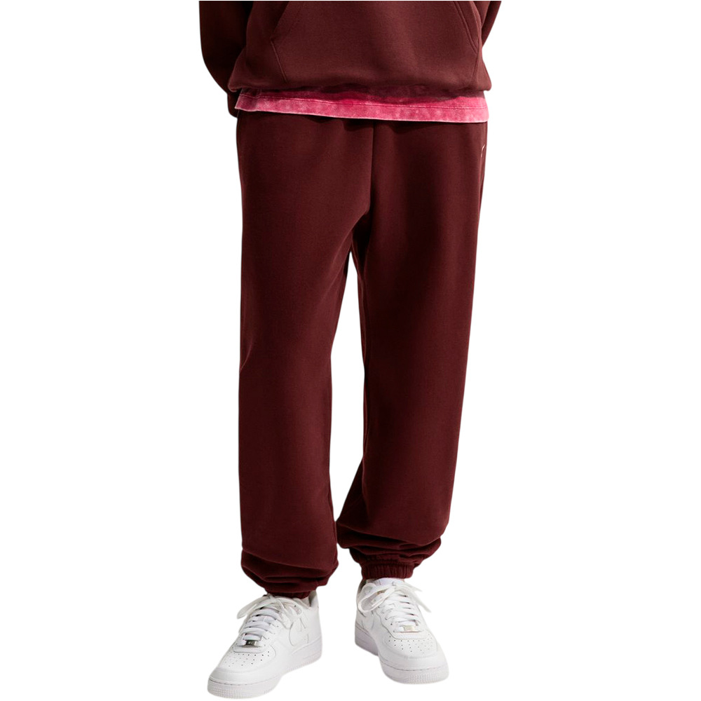 Nike pantalón mujer W NK STDO FLC MW HR OS CFF PNT ROJO vista frontal