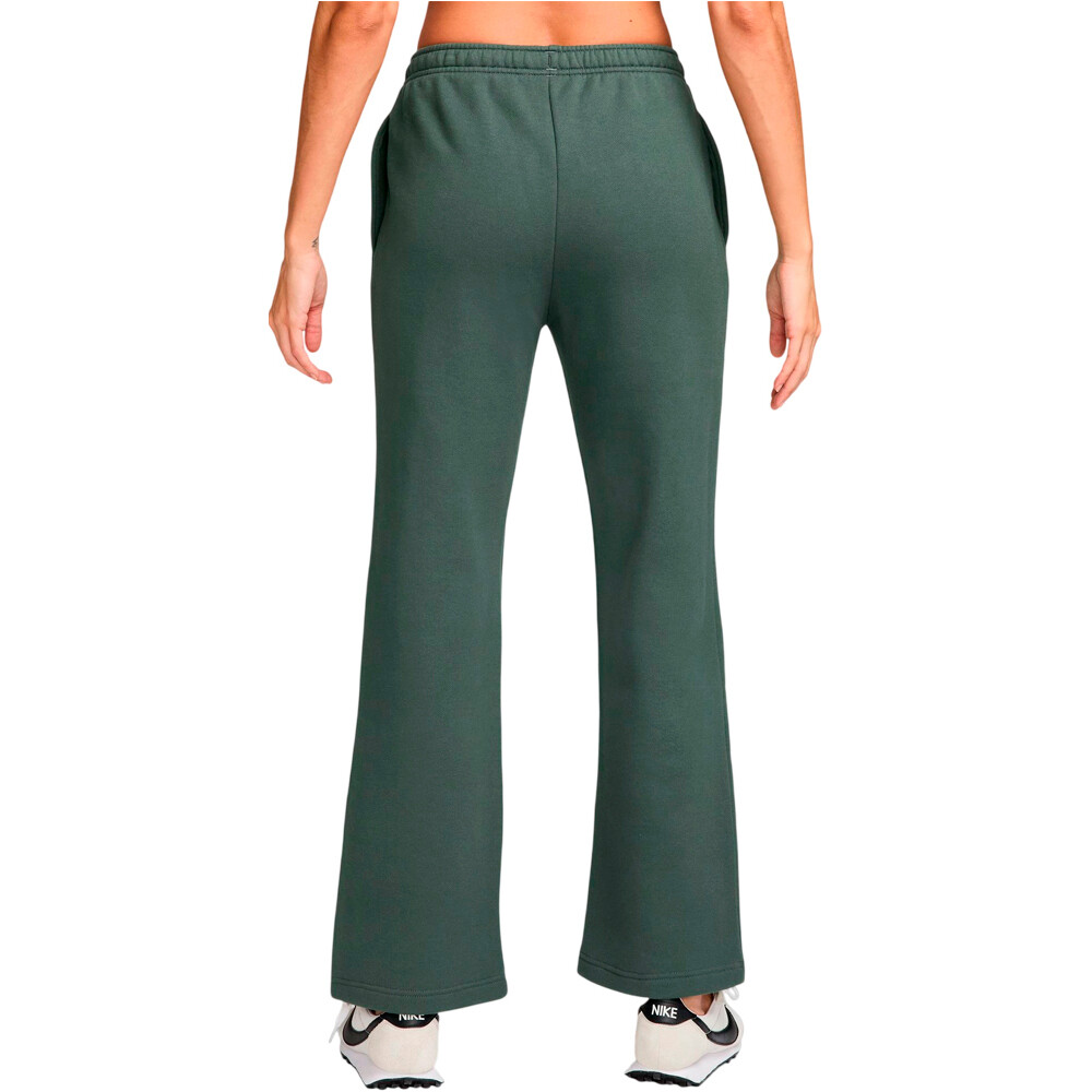 Nike pantalón mujer W NK STDO FLC MW MR STD OH PNT VERDE vista trasera