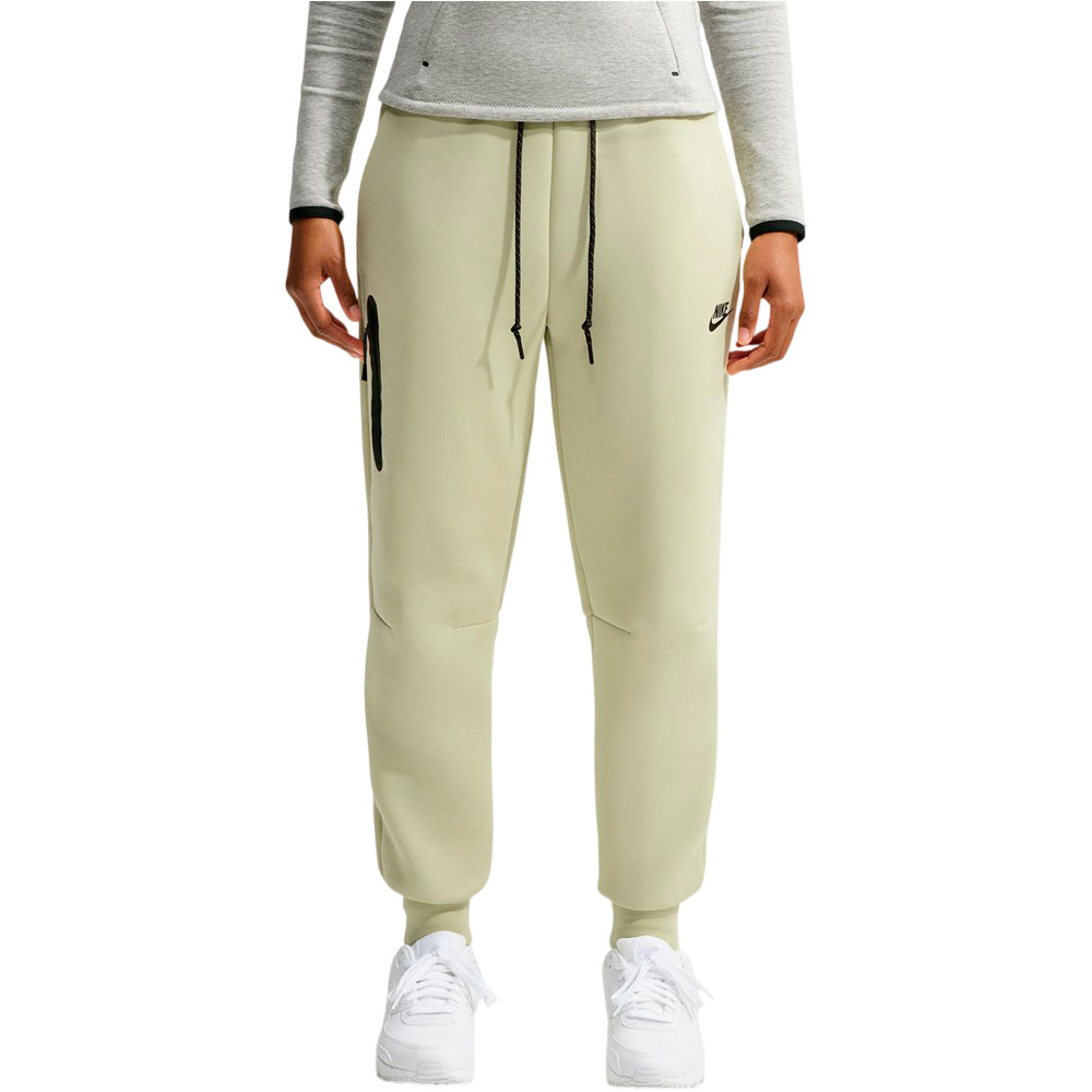 Nike pantalón mujer W NSW TCH FLC MR JGGER 2 VERDE vista frontal