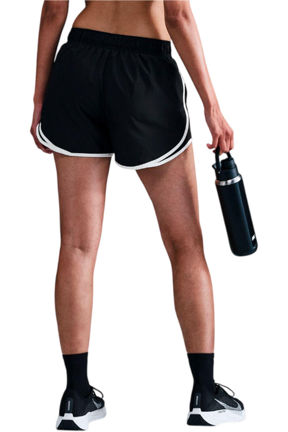 Nike pantalón running mujer DRI-FIT TEMPO NEGRO vista trasera