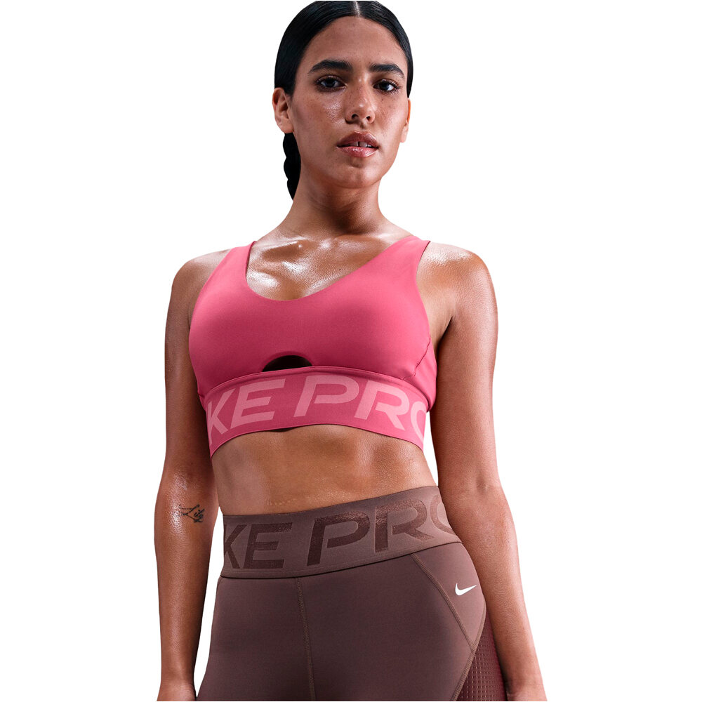 Nike pantalones y mallas cortas fitness mujer DRI-FIT PRO SCULPT MARRON vista detalle