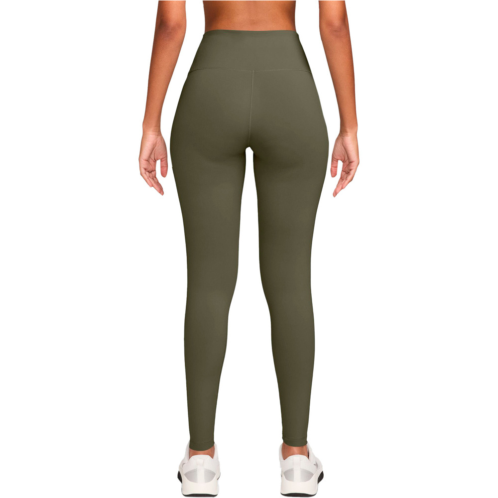 Nike pantalones y mallas largas fitness mujer DRI-FIT ONE VERDE vista trasera