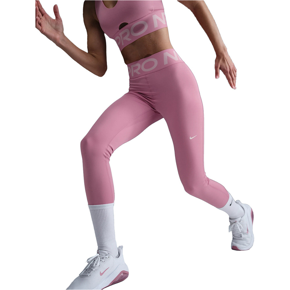 Nike pantalones y mallas largas fitness mujer DRI-FIT PRO SCULPT ROSA vista detalle