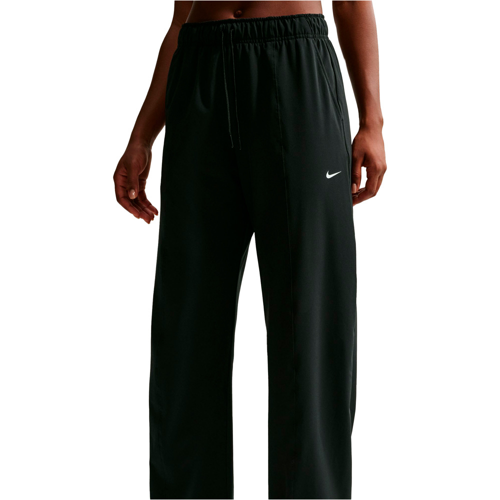 Nike pantalones y mallas largas fitness mujer W NK ONE DF WVN WIDE LEG NEGRO vista detalle