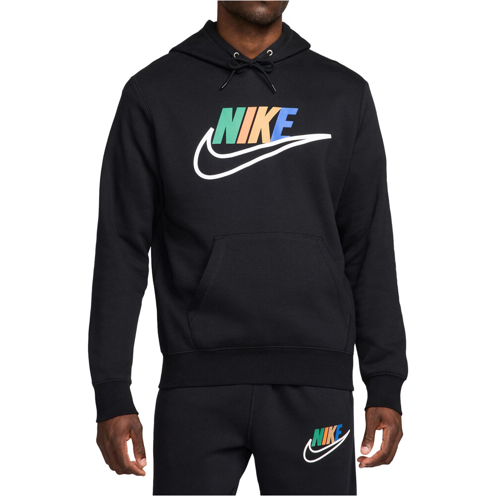 Nike sudadera hombre CLUB HDY FUTURA BLOCK NEGRO vista frontal