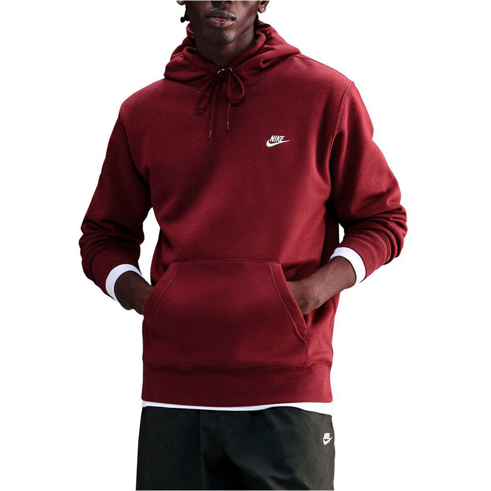 Nike sudadera hombre CLUB ROJO vista frontal