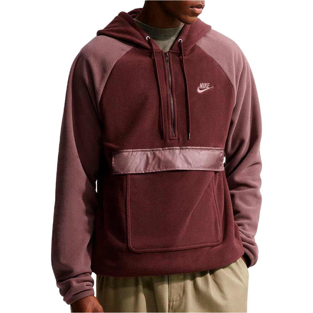 Nike sudadera hombre M CLUB WINTER TOP ROJO vista frontal
