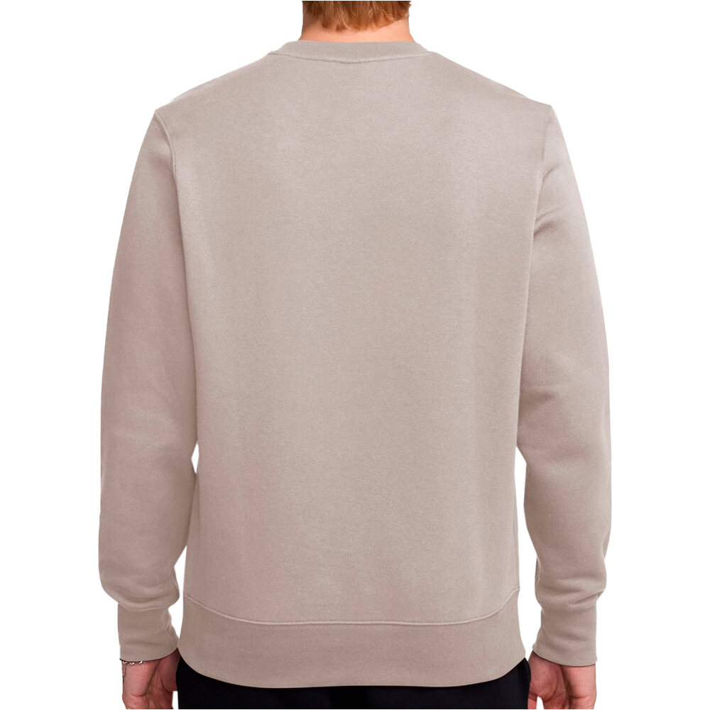Nike sudadera hombre M NK CLUB BB CREW MARRON vista trasera