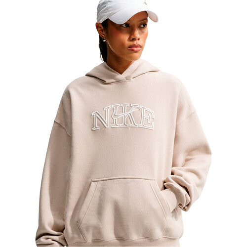 Nike sudadera mujer W NK STDO FLC MW OS LGO PO HDY MARRON