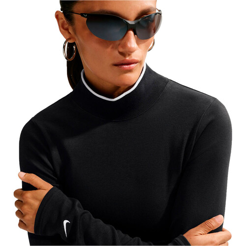NIKE W NSW MOCK NECK LS TOP negro