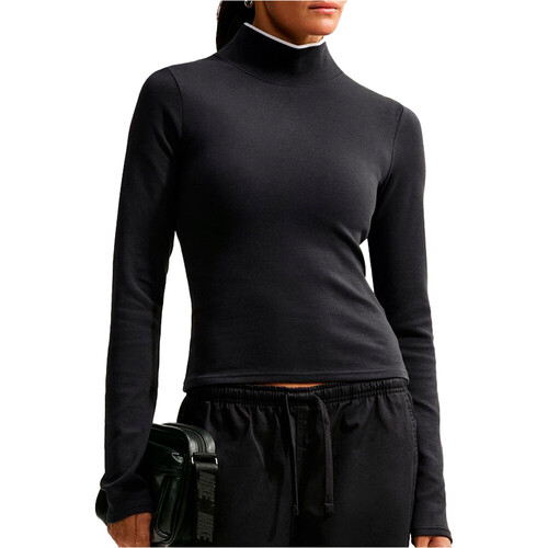 NIKE W NSW MOCK NECK LS TOP negro