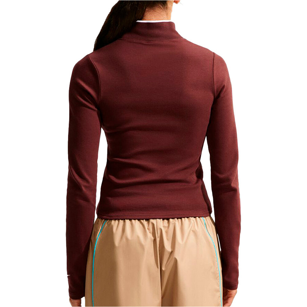 Nike sudadera mujer W NSW MOCK NECK LS TOP NEGRO vista trasera