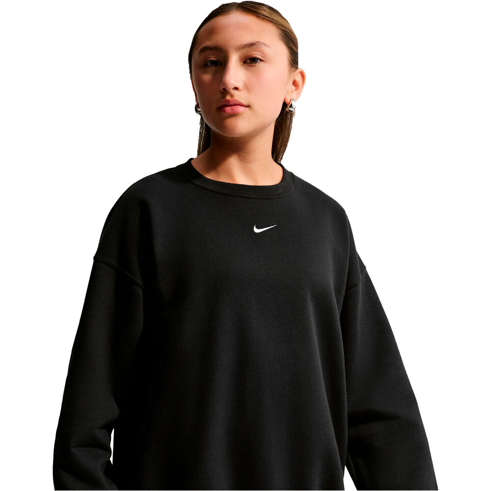 Nike sudadera niña G NSW STUDIO FLC OS CRW LBR NEGRO 03