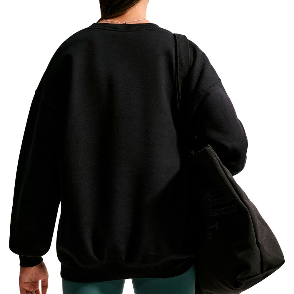 Nike sudadera niña G NSW STUDIO FLC OS CRW LBR NEGRO vista trasera