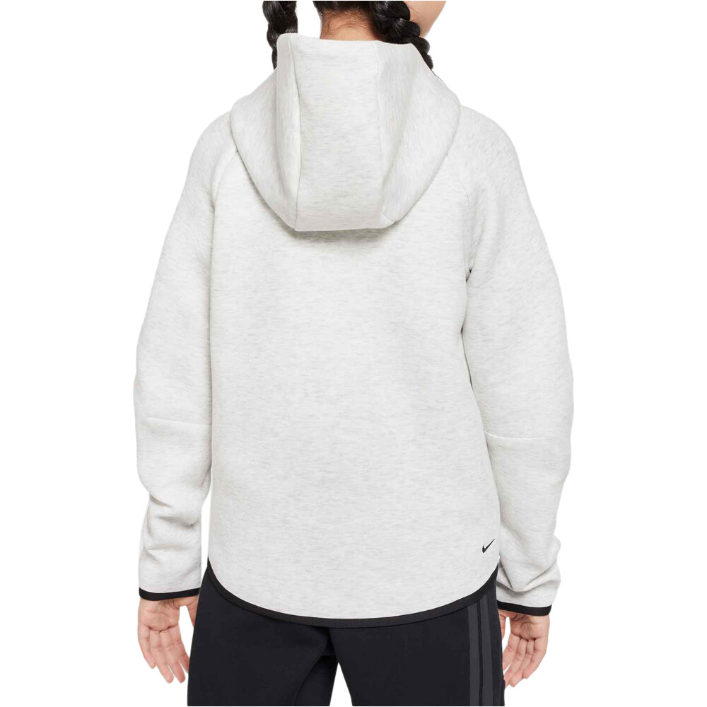 Nike sudadera niña SPORTSWEAR TECH GRIS vista trasera