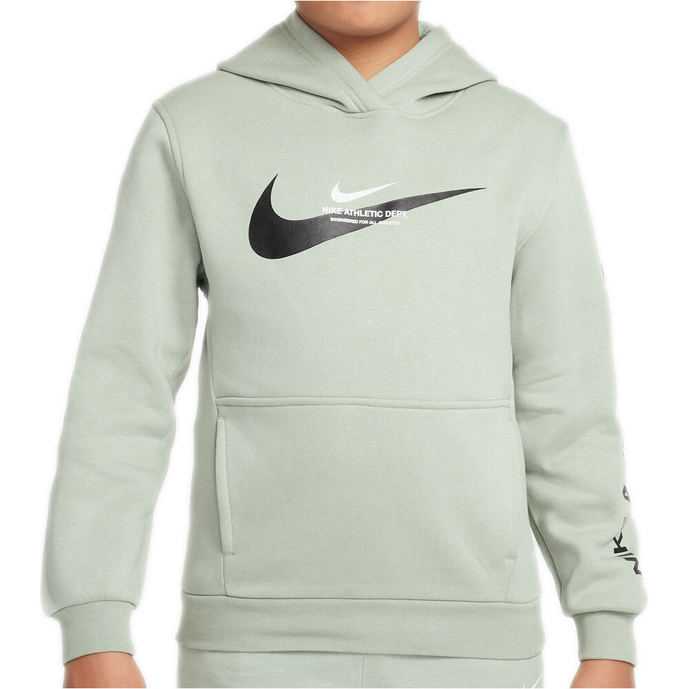 Nike sudadera niño SPORTSWEAR VERDE vista frontal