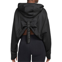Nike sudaderas deportivas mujer THERMA-FIT PRO NEGRO vista trasera