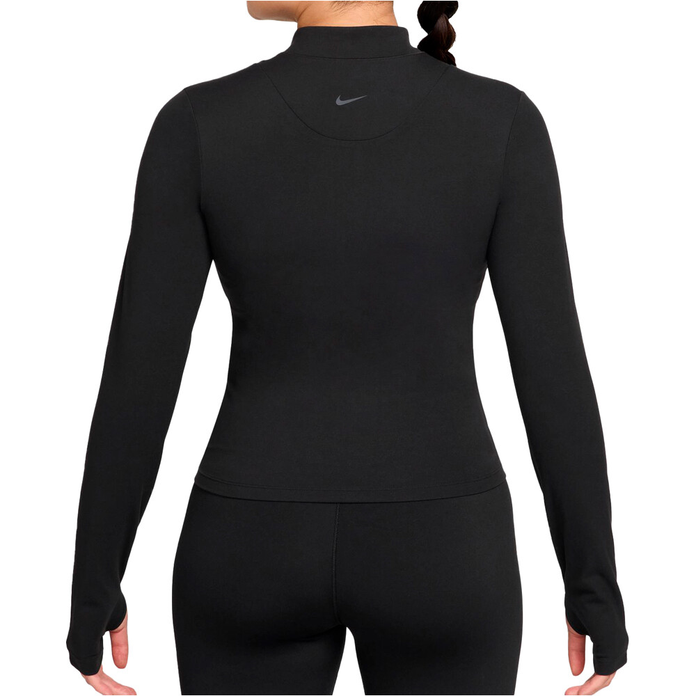Nike sudaderas deportivas mujer W NK DF ZENVY FZ LS TOP NEGRO vista trasera