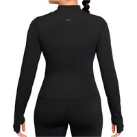 Nike sudaderas deportivas mujer W NK DF ZENVY FZ LS TOP NEGRO vista trasera