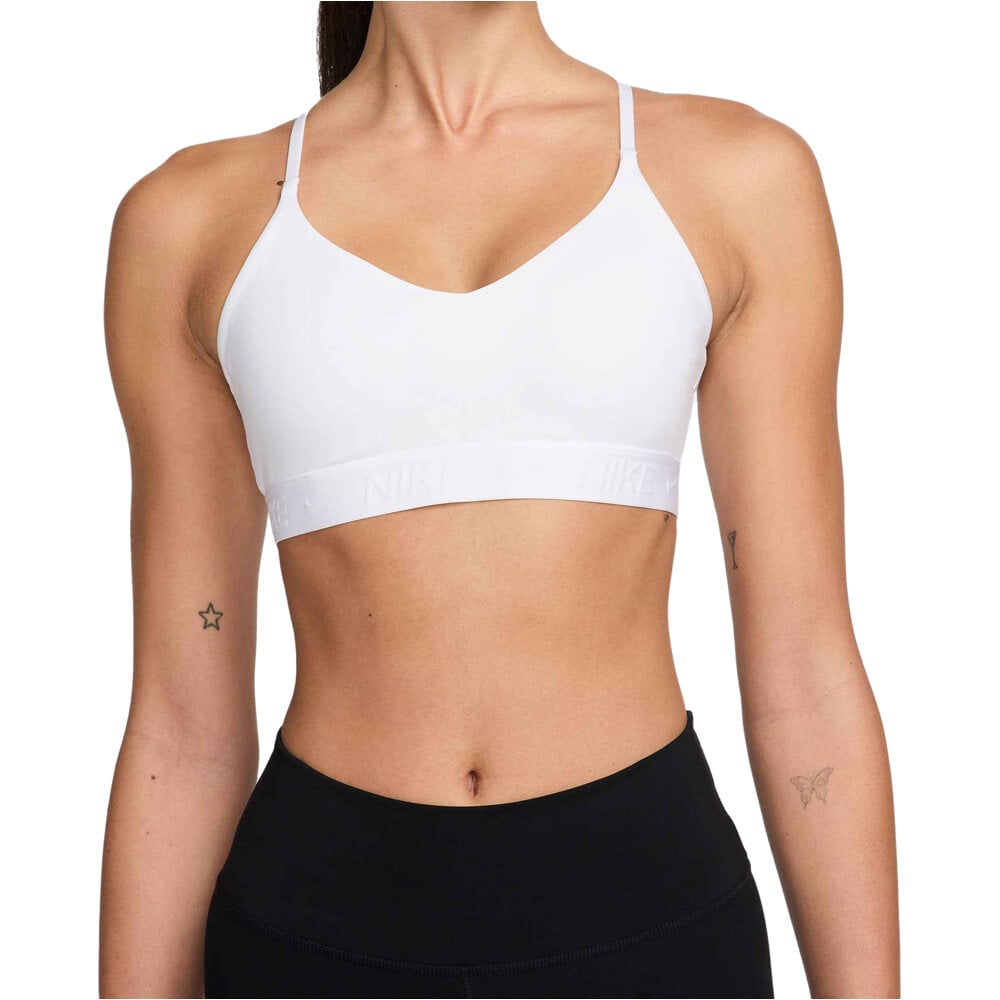 Nike Sujetador Yoga DRI-FIT INDY BLANCO vista frontal