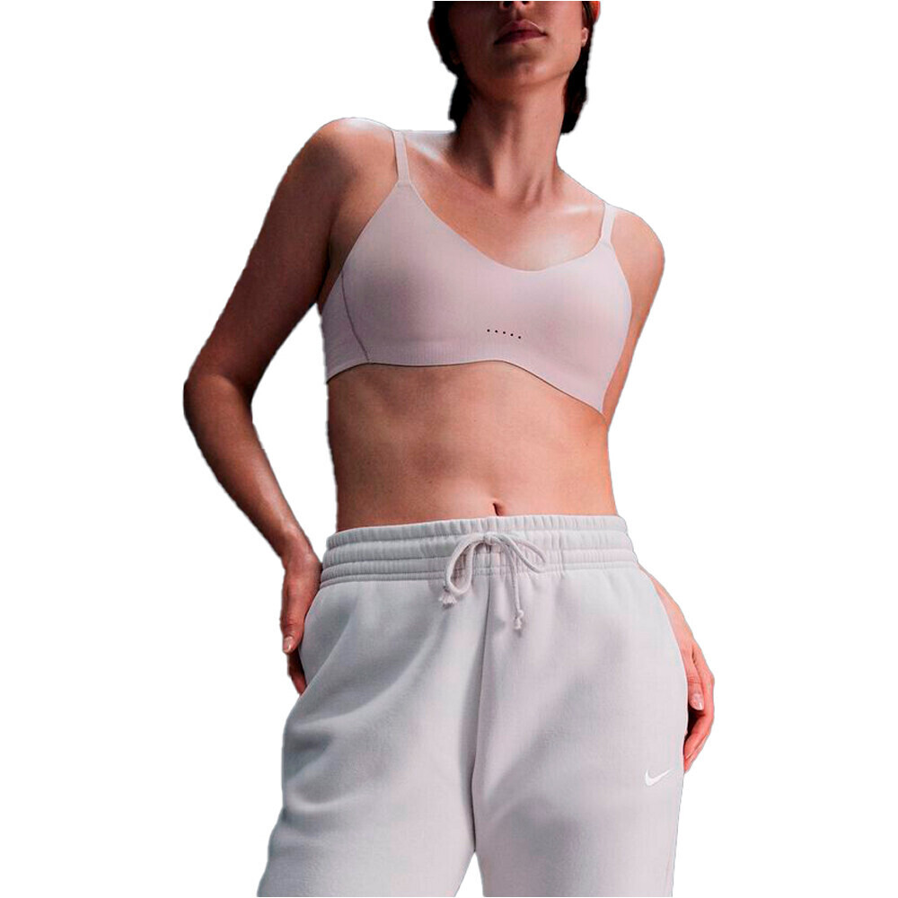Nike sujetadores deportivos ALATE MINIMALIST LIGHT SUPPORT MARRON vista frontal