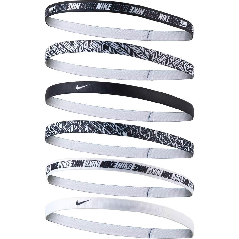 Nike varios running PRINTED HEADBANDS 6PK NEGRO vista frontal