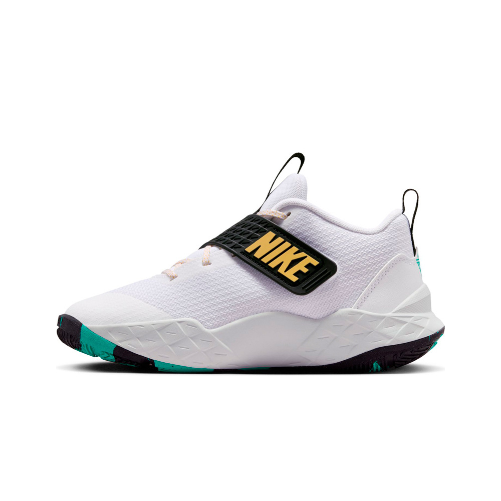 Nike zapatilla baloncesto niños TEAM HUSTLE D12 BLANCO puntera