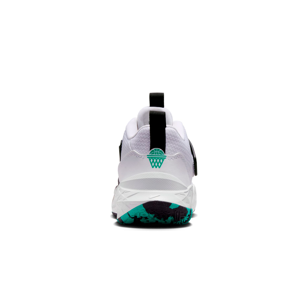 Nike zapatilla baloncesto niños TEAM HUSTLE D12 BLANCO vista trasera