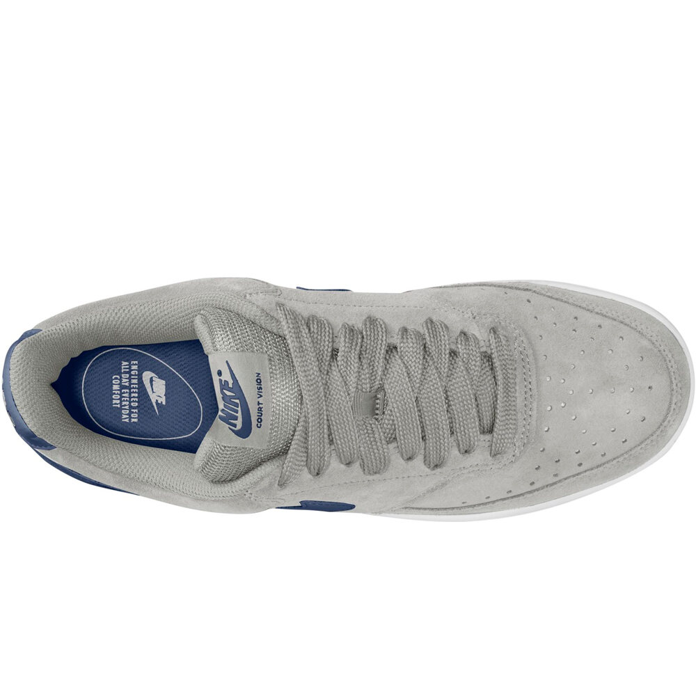 Nike zapatilla moda hombre COURT VISION LOW GRIS vista trasera