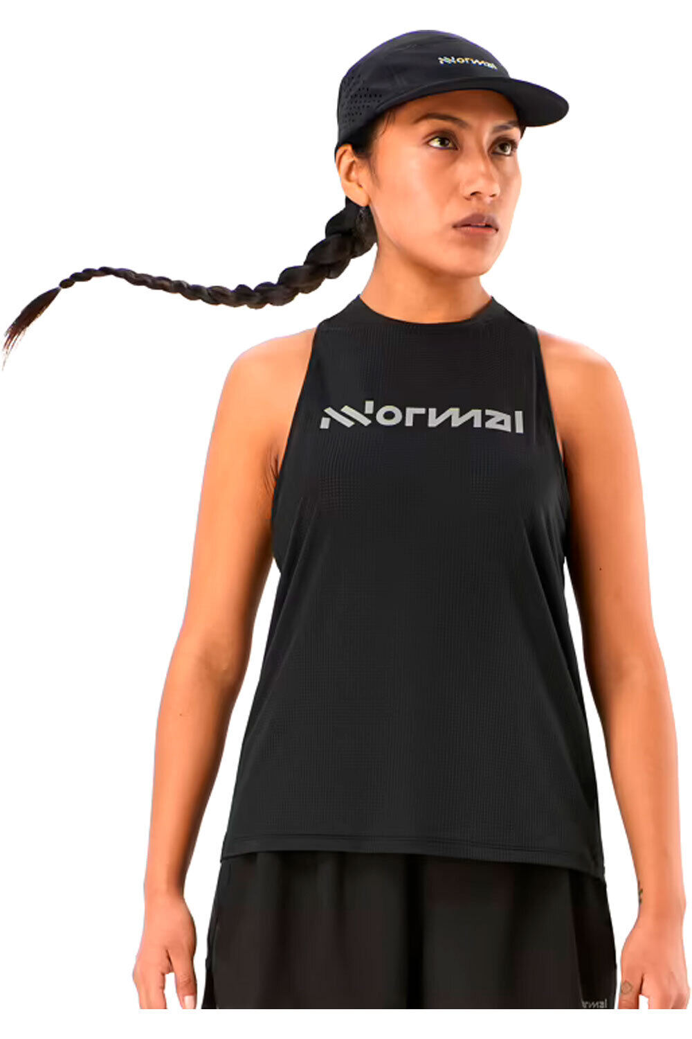 Nnormal camiseta tirantes running RACE NEGRO vista frontal