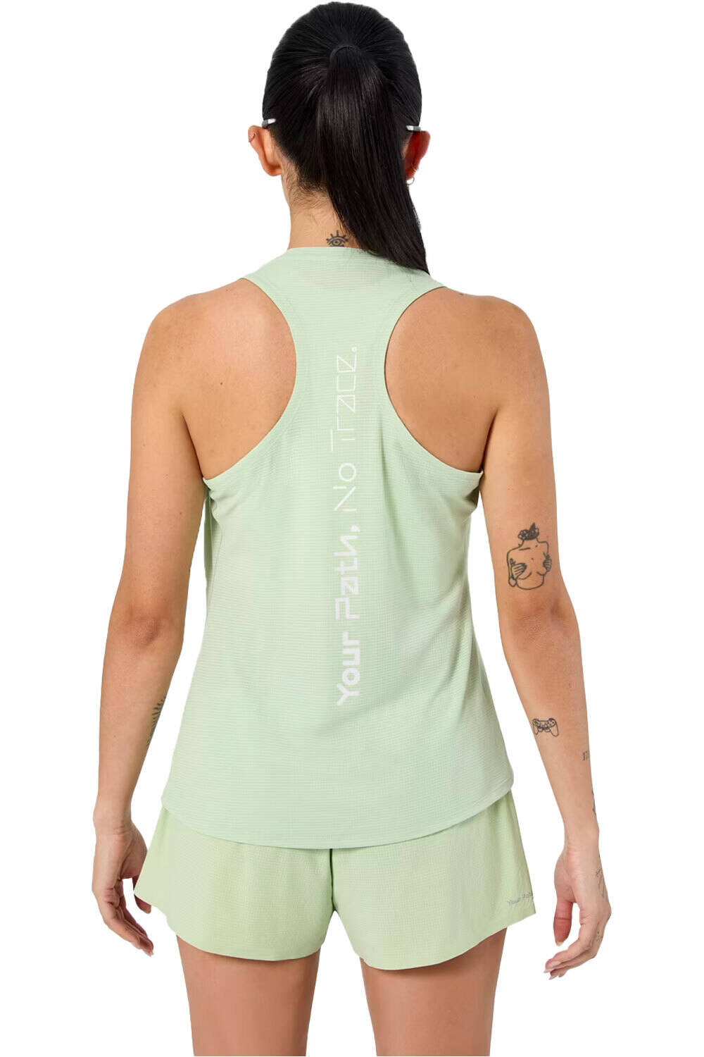 Nnormal camiseta tirantes running RACE VERDE vista trasera