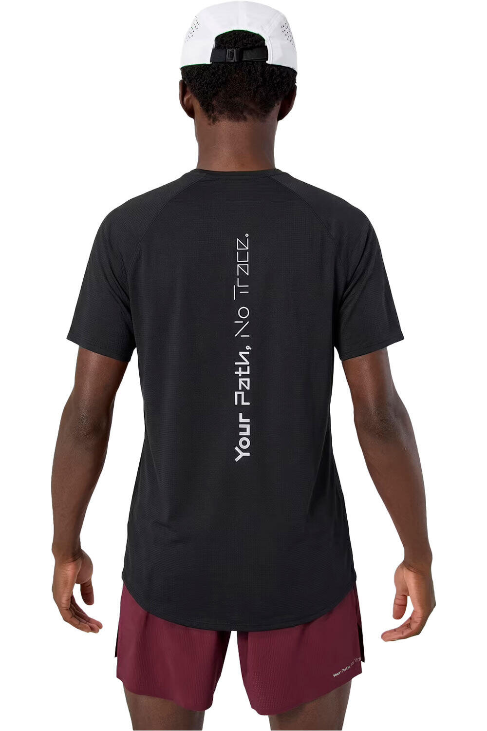 Nnormal camisetas trail running manga corta hombre RACE NEGRO vista trasera